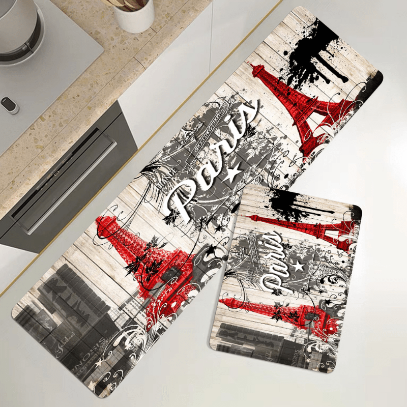 Eiffel Tower Kitchen Rug Paris Printing Floor Mat