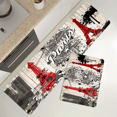 Eiffel Tower Kitchen Rug Paris Printing Floor Mat
