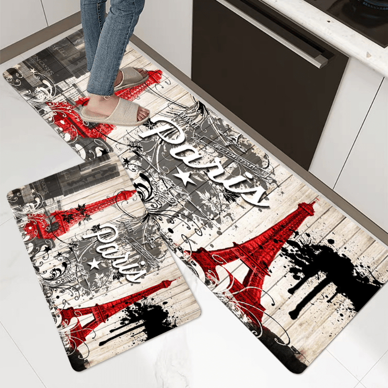 Eiffel Tower Kitchen Rug Paris Printing Floor Mat