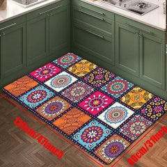 Boho Printed Kitchen Mat Non Slip Geometric Bath Mat