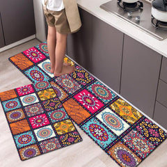Boho Printed Kitchen Mat Non Slip Geometric Bath Mat