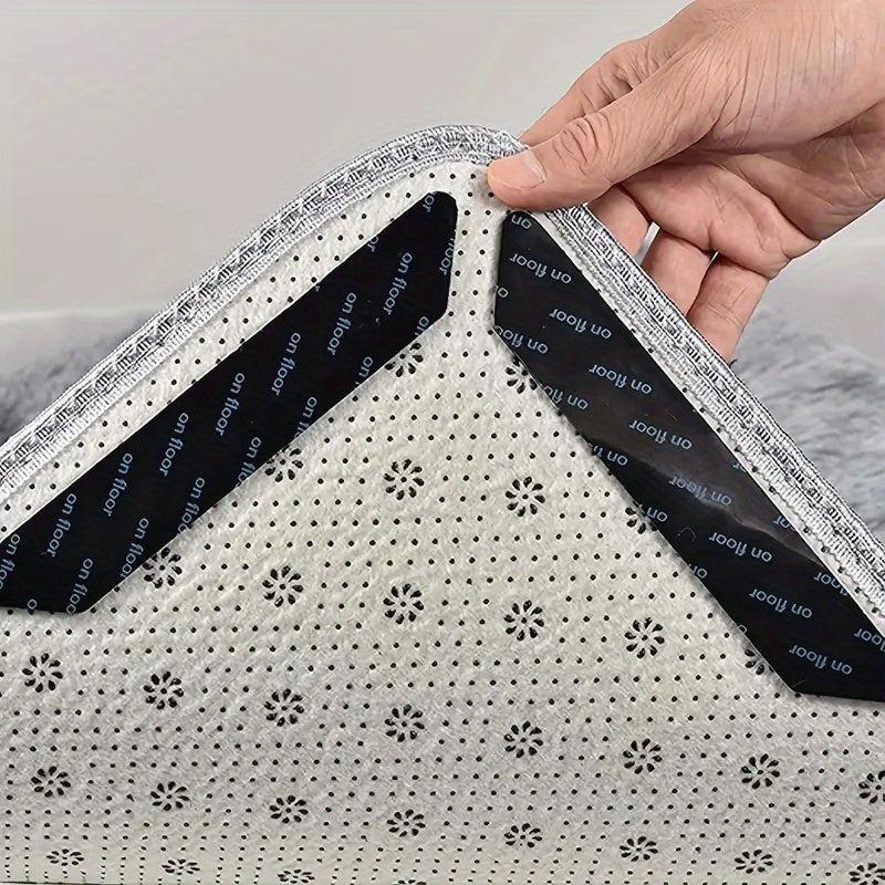 8pcs Washable Rug Gripper Pads Double Sided Non Slip Tape for Area Rugs Carpet