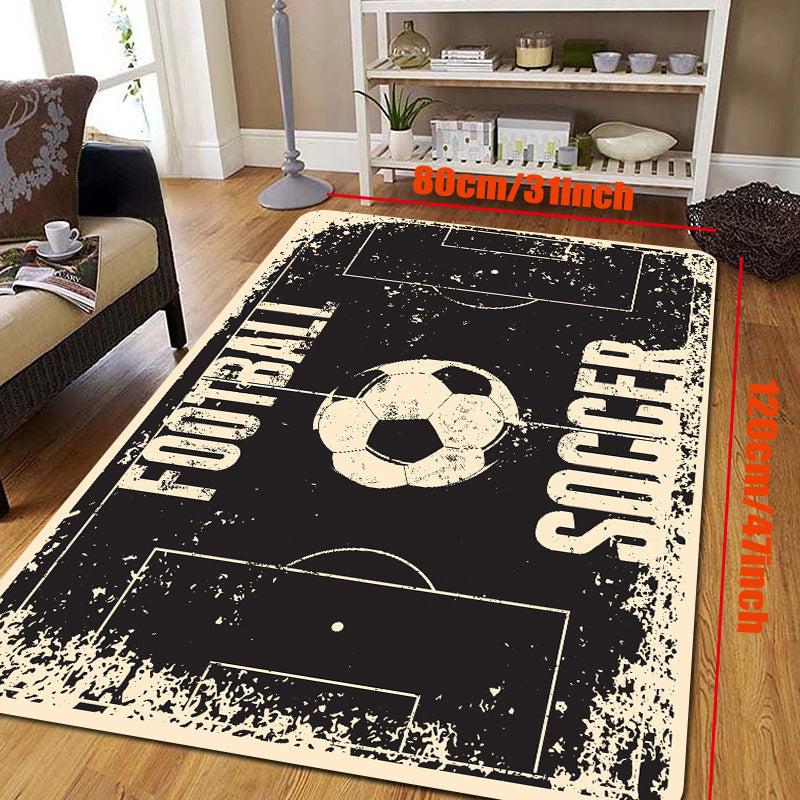 Soccer Themed 3D Bedroom Rug for Home Decoration and Games