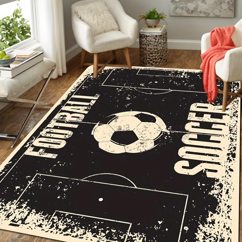 Soccer Themed 3D Bedroom Rug for Home Decoration and Games