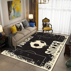 Soccer Themed 3D Bedroom Rug for Home Decoration and Games