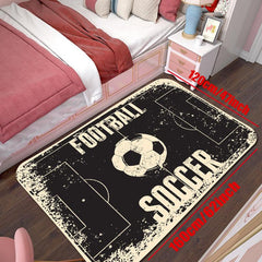 Soccer Themed 3D Bedroom Rug for Home Decoration and Games