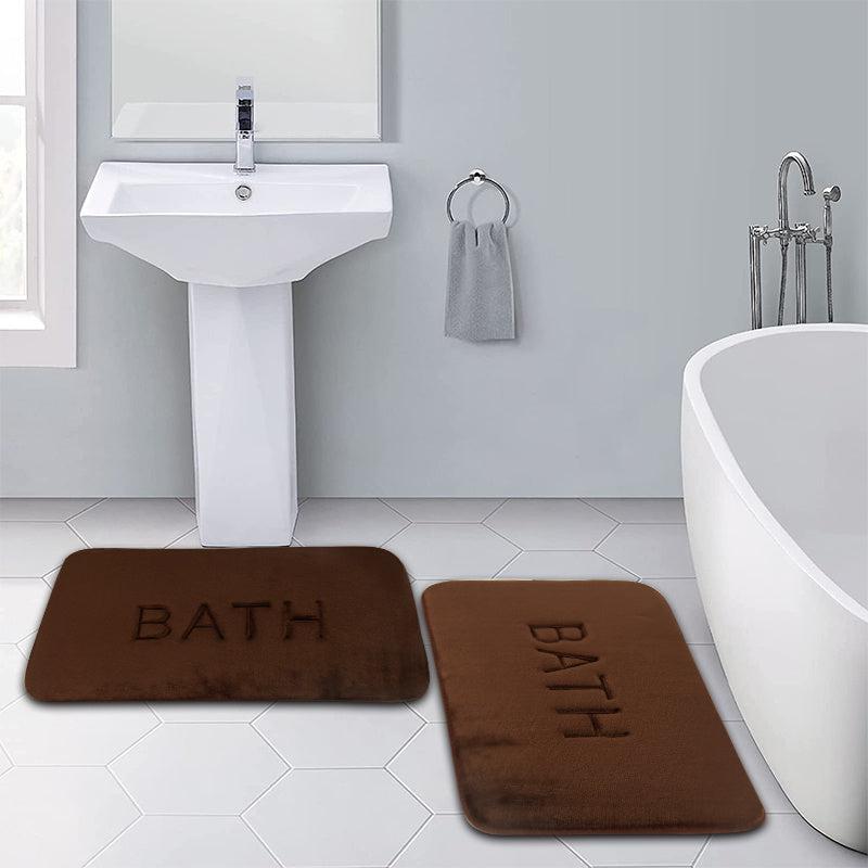 Letter Graphic Bath Rug Soft Non Slip Absorbent Bath Mat