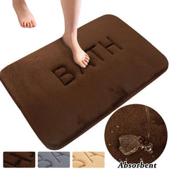 Letter Graphic Bath Rug Soft Non Slip Absorbent Bath Mat