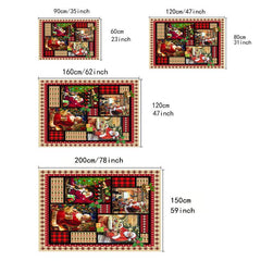 Christmas Decoration Carpet Santa Claus Carpet Non slip Waterproof