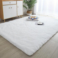 Modern Tie Dyed Rectangle Plush Fuzzy Shag Rug