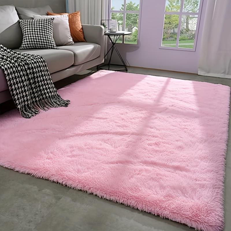 Modern Tie Dyed Rectangle Plush Fuzzy Shag Rug
