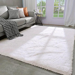 Modern Tie Dyed Rectangle Plush Fuzzy Shag Rug