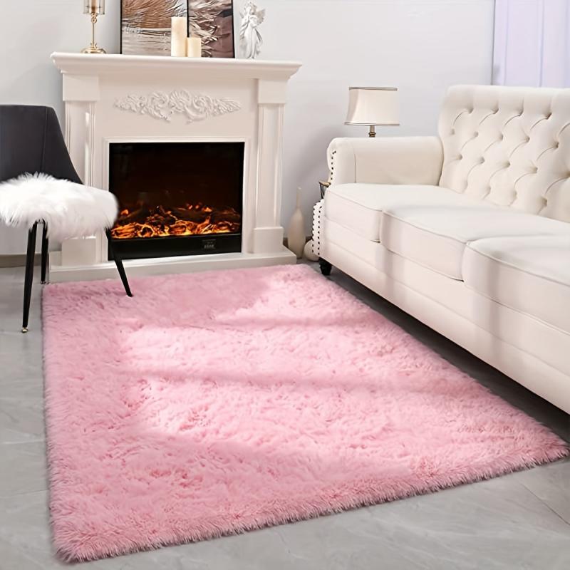 Modern Tie Dyed Rectangle Plush Fuzzy Shag Rug