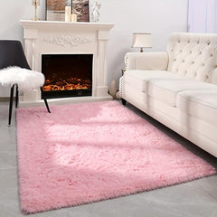 Modern Tie Dyed Rectangle Plush Fuzzy Shag Rug