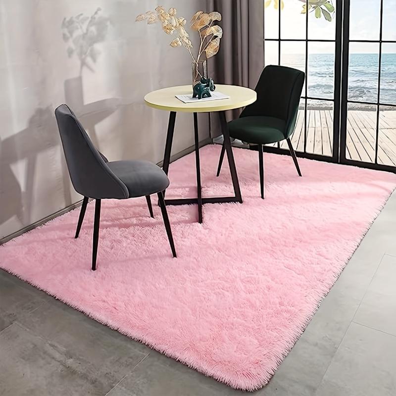 Modern Tie Dyed Rectangle Plush Fuzzy Shag Rug