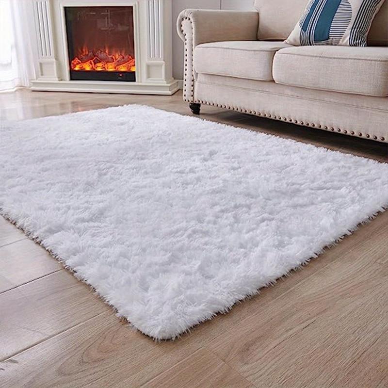 Modern Tie Dyed Rectangle Plush Fuzzy Shag Rug
