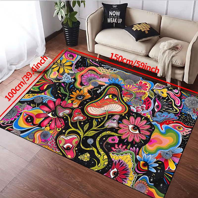 1pc Mushroom Area Rug Non-slip Resistant Waterproof Carpet