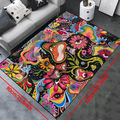1pc Mushroom Area Rug Non-slip Resistant Waterproof Carpet