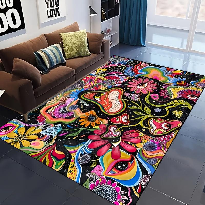 1pc Mushroom Area Rug Non-slip Resistant Waterproof Carpet