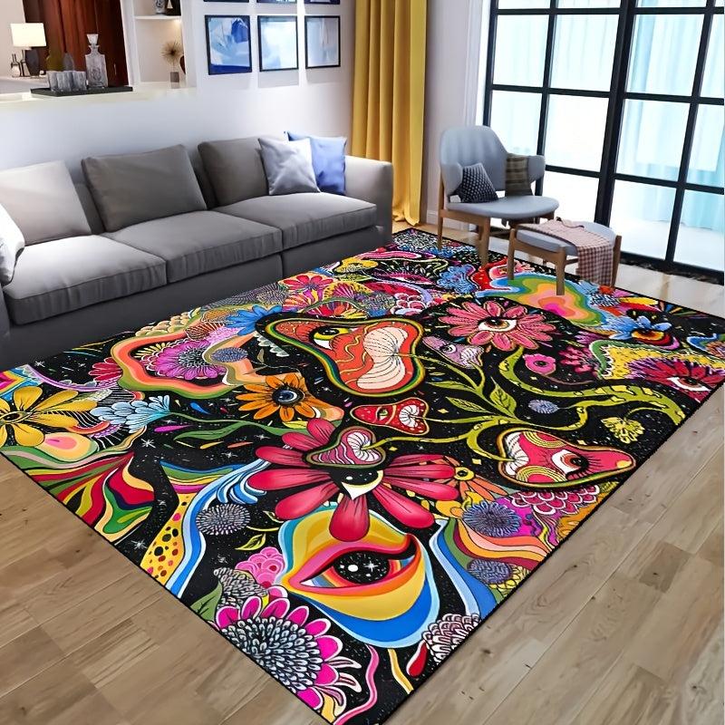 1pc Mushroom Area Rug Non-slip Resistant Waterproof Carpet