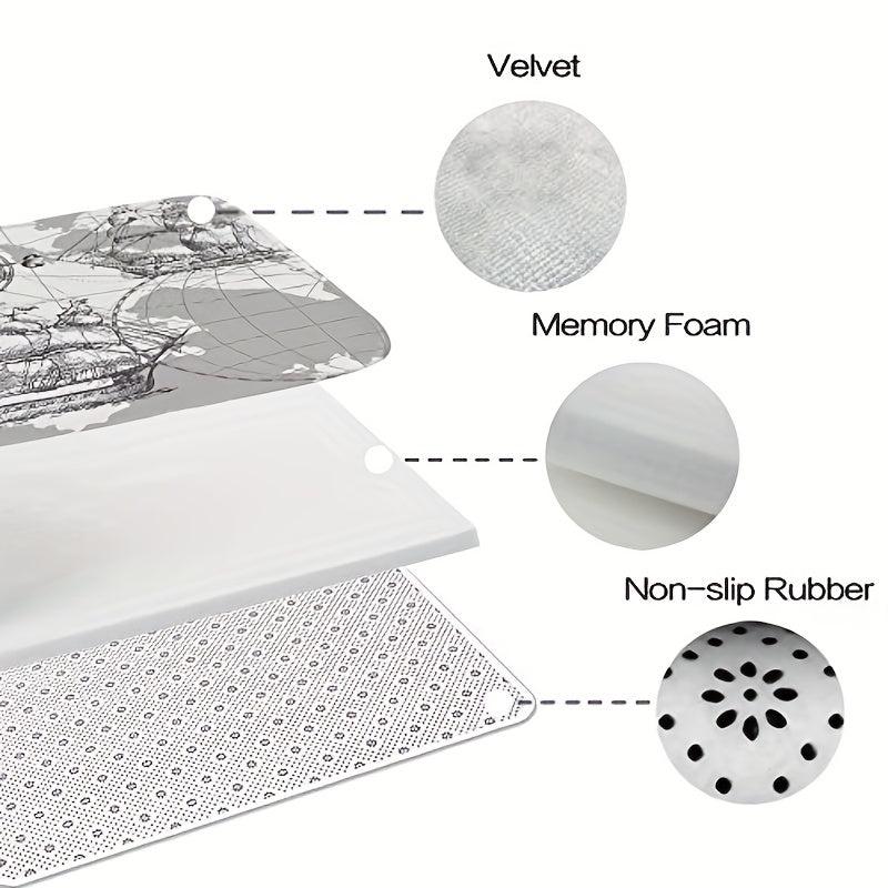 Soft Flannel Kitchen Floor Mat Non Slip Waterproof Machine Washable