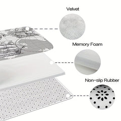 Soft Flannel Kitchen Floor Mat Non Slip Waterproof Machine Washable