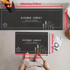 Soft Flannel Kitchen Floor Mat Non Slip Waterproof Machine Washable