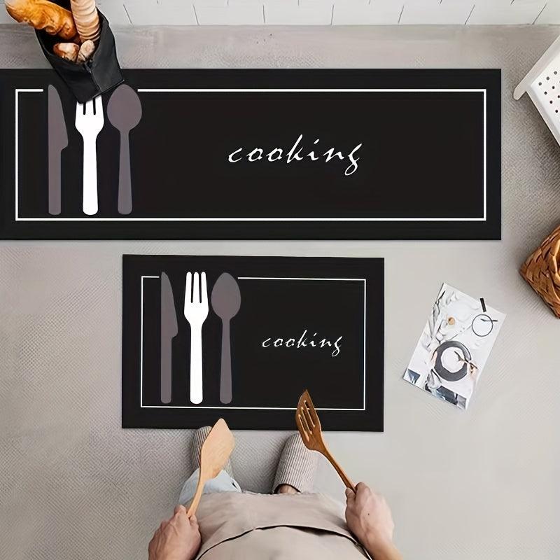 Soft Flannel Kitchen Floor Mat Non Slip Waterproof Machine Washable