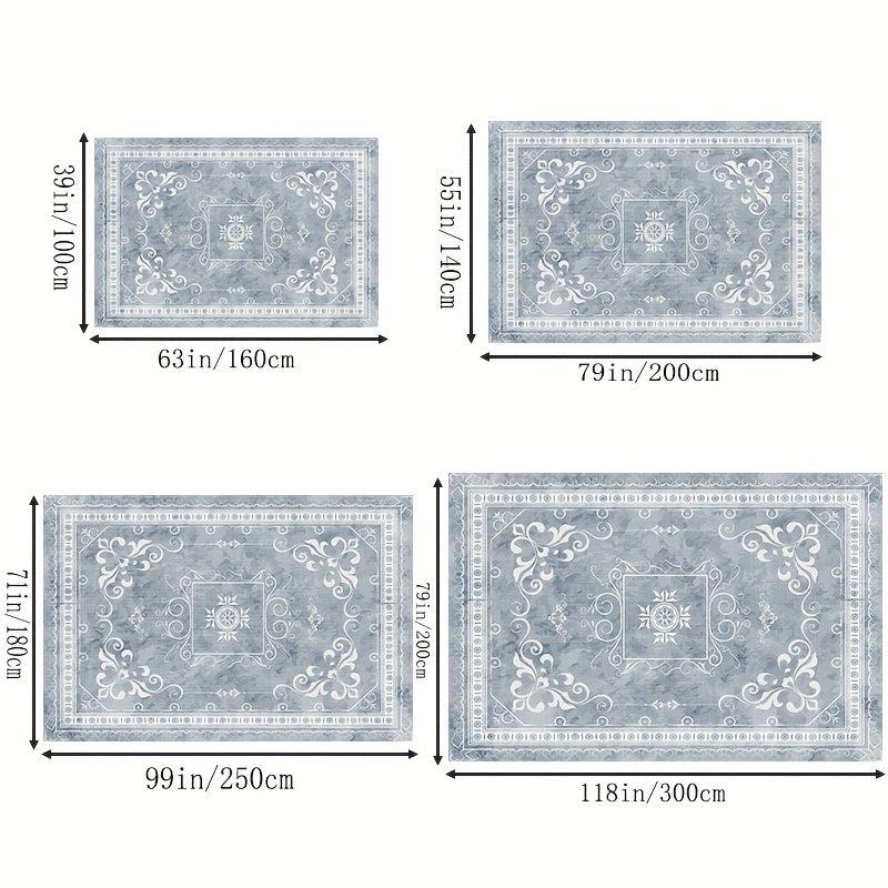 Waterproof Persian Floral Area Rug Stain Resistant Washable Anti Slip Backing