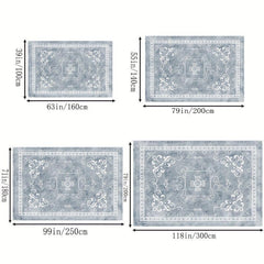 Waterproof Persian Floral Area Rug Stain Resistant Washable Anti Slip Backing