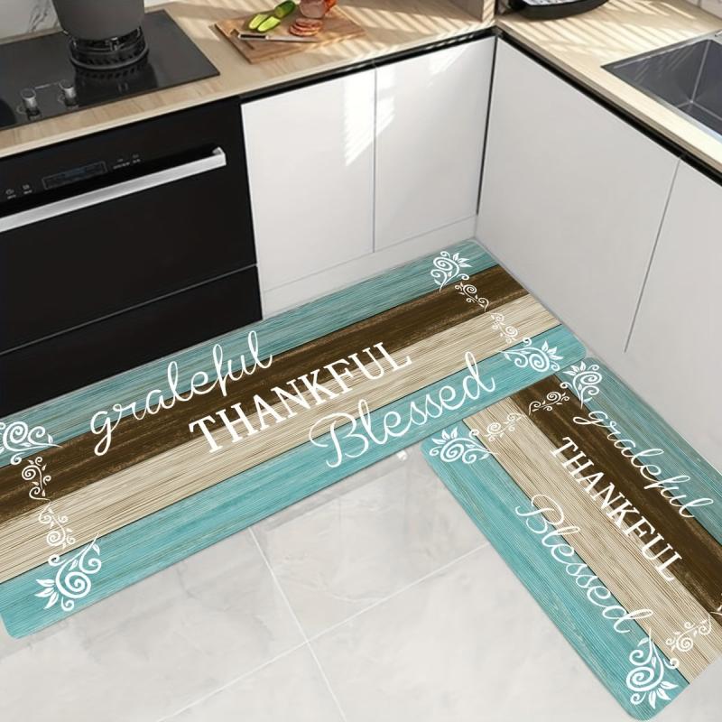 Wood Print Anti Slip Kitchen Mat Machine Washable Runner Rug