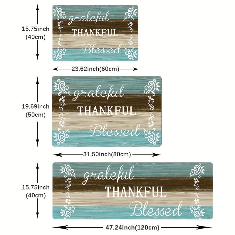 Wood Print Anti Slip Kitchen Mat Machine Washable Runner Rug