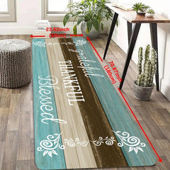 Wood Print Anti Slip Kitchen Mat Machine Washable Runner Rug