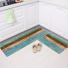 Wood Print Welcome Door Mat Non-slip Machine Washable