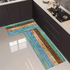 Wood Print Welcome Door Mat Non-slip Machine Washable