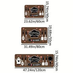 Cartoon Chef Anti-Fatigue Kitchen Mat - Polyester Carpet