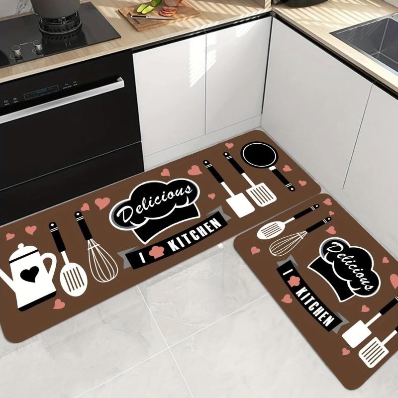 Cartoon Chef Anti-Fatigue Kitchen Mat - Polyester Carpet