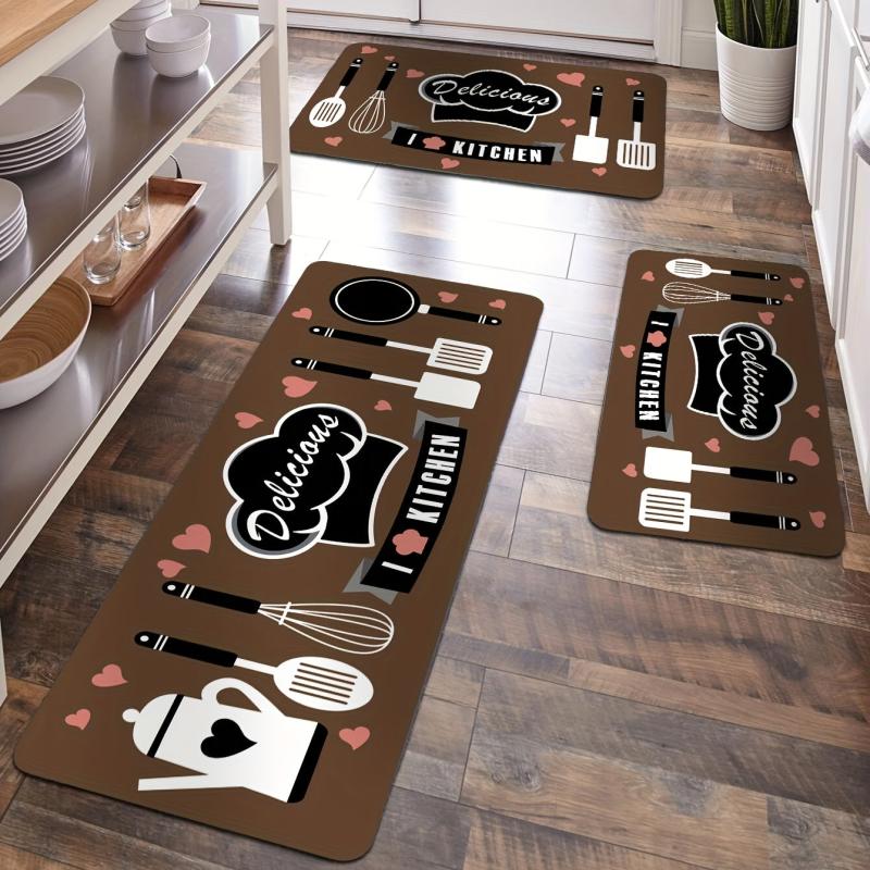Cartoon Chef Anti-Fatigue Kitchen Mat - Polyester Carpet