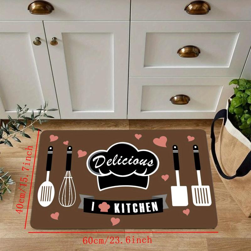 Cartoon Chef Anti-Fatigue Kitchen Mat - Polyester Carpet