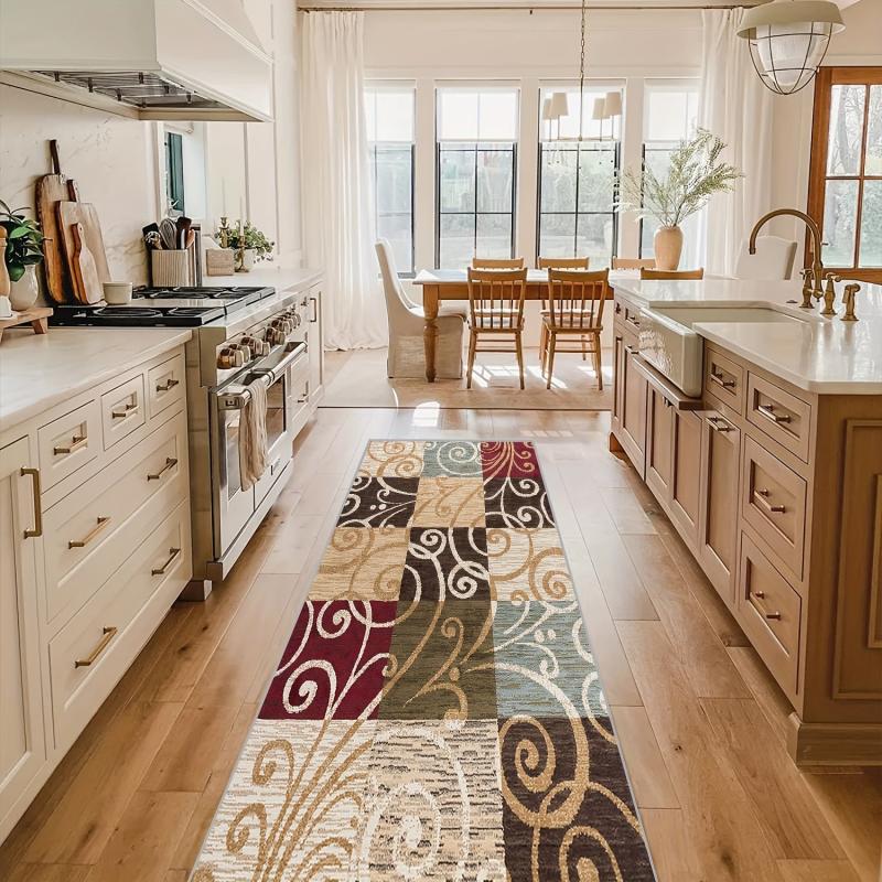 Vintage Moroccan Kitchen Runner Rug Non Slip Washable Laundry Room Mat