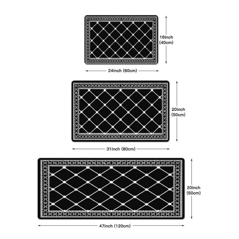 Non Slip Kitchen Rugs and Mats Geometric Design