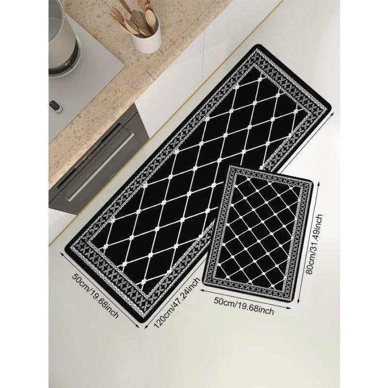 Non Slip Kitchen Rugs and Mats Geometric Design