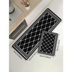 Non Slip Kitchen Rugs and Mats Geometric Design