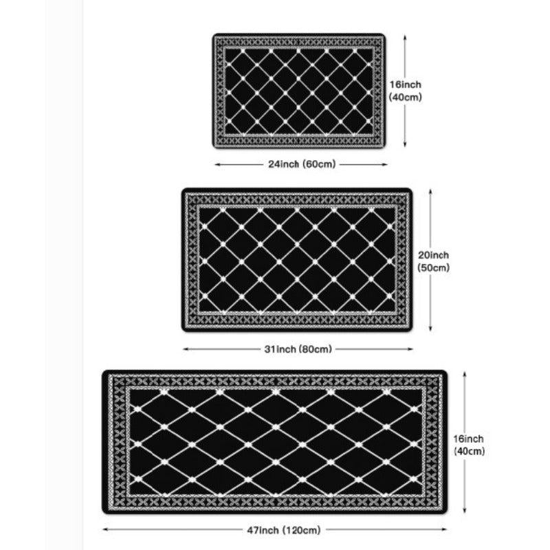 Non Slip Kitchen Rugs and Mats Geometric Design