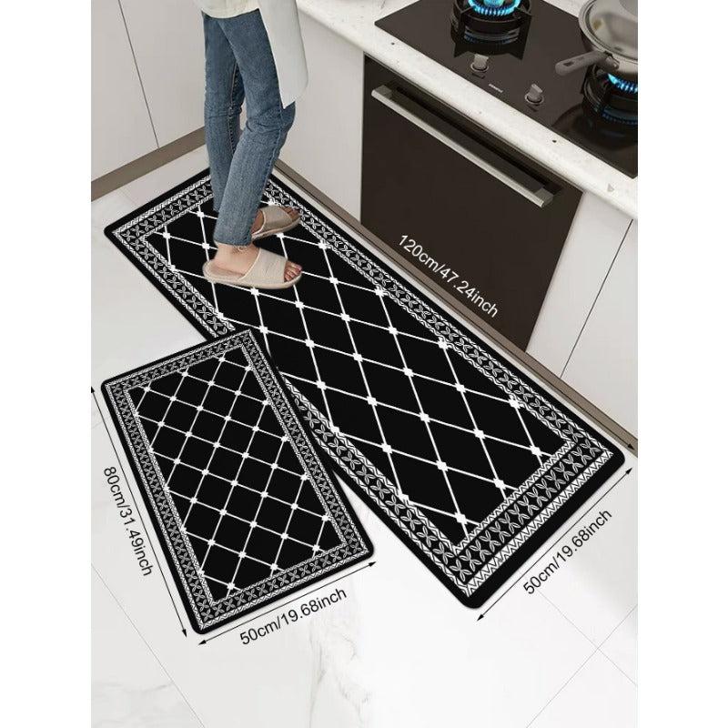 Non Slip Kitchen Rugs and Mats Geometric Design