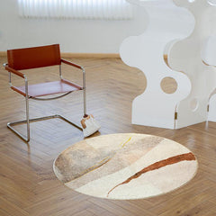 Polyester Round Carpet Modern Kitchen Rug Bedroom Thickened Foot Pad