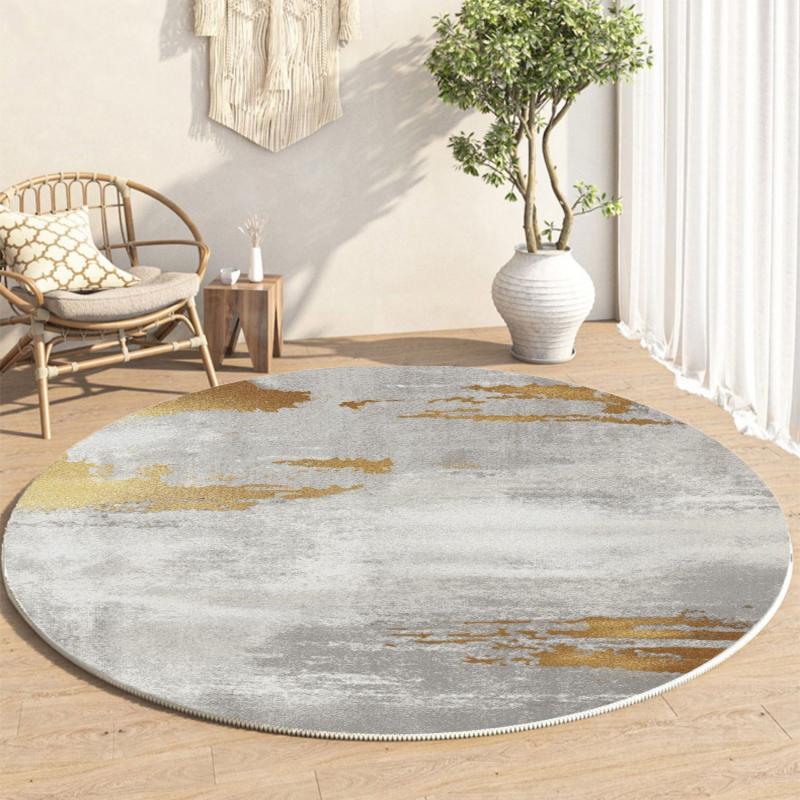 Polyester Round Carpet Modern Kitchen Rug Bedroom Thickened Foot Pad