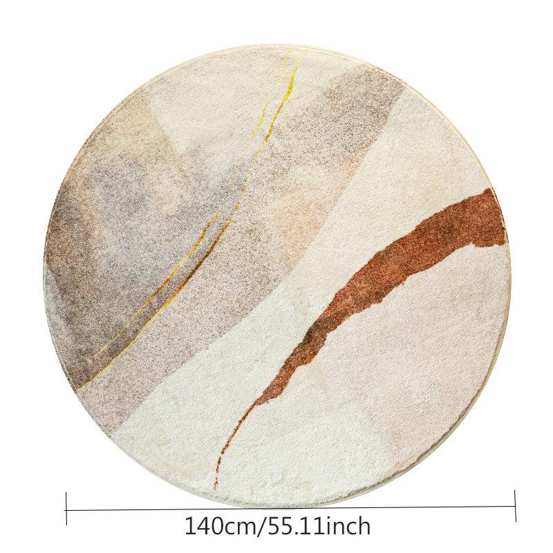 Polyester Round Carpet Modern Kitchen Rug Bedroom Thickened Foot Pad