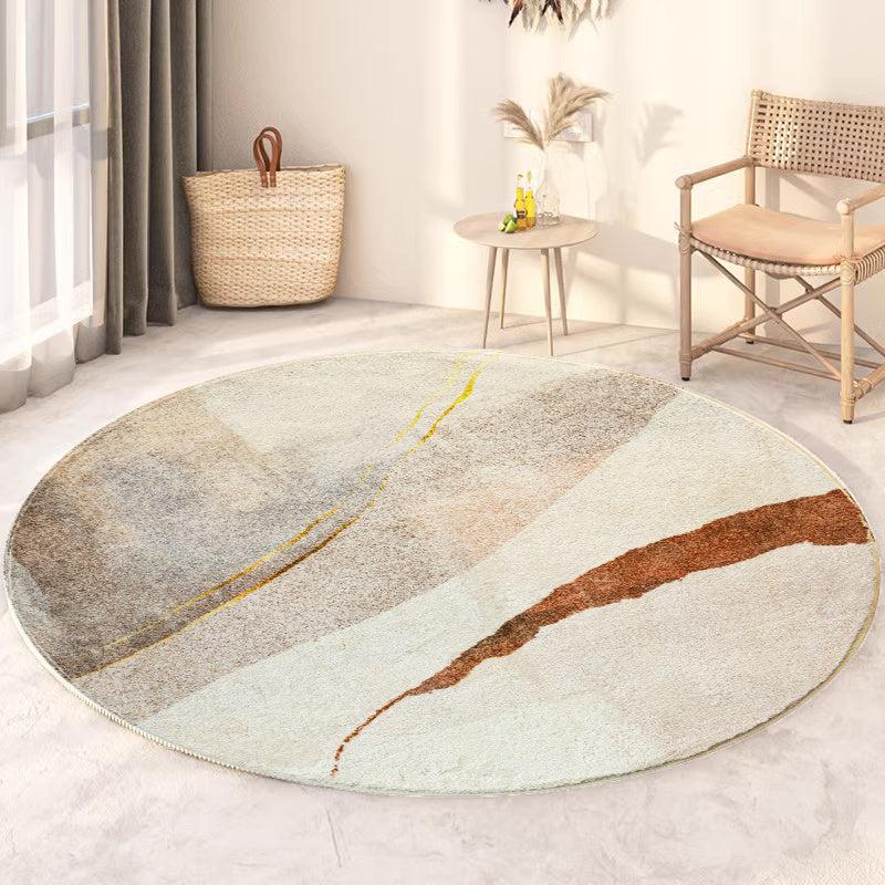 Polyester Round Carpet Modern Kitchen Rug Bedroom Thickened Foot Pad