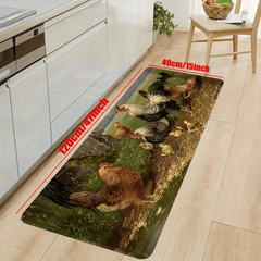 Soft Rooster Kitchen Floor Mat Non-slip Waterproof Dirt-resistant Washable